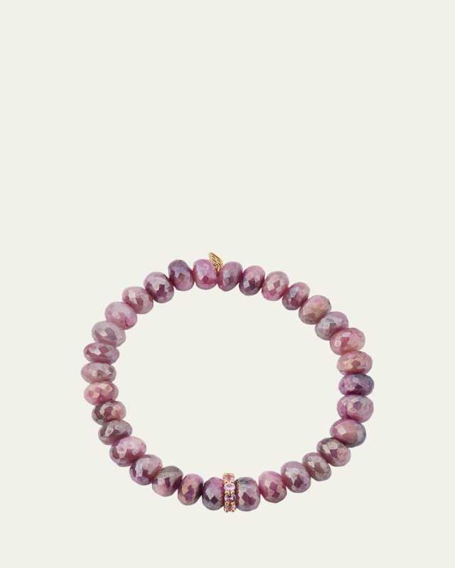 Pink Sapphire Rondelle Bead Bracelet